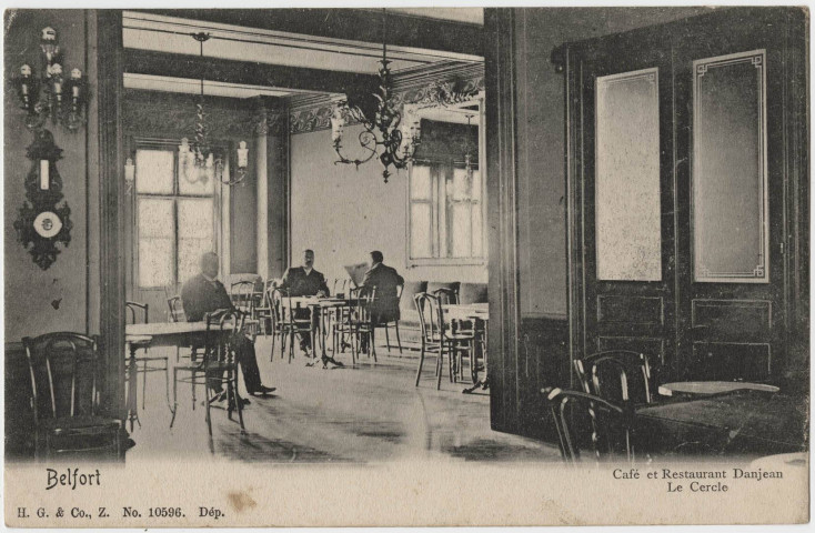 Café et Restaurant Danjean Le Cercle à Belfort, lieu du club en 1932